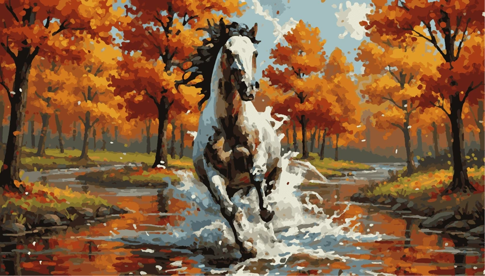 نمونه رنگ شده از بوم رنگ آمیزی شماره دار کیت و رنگ