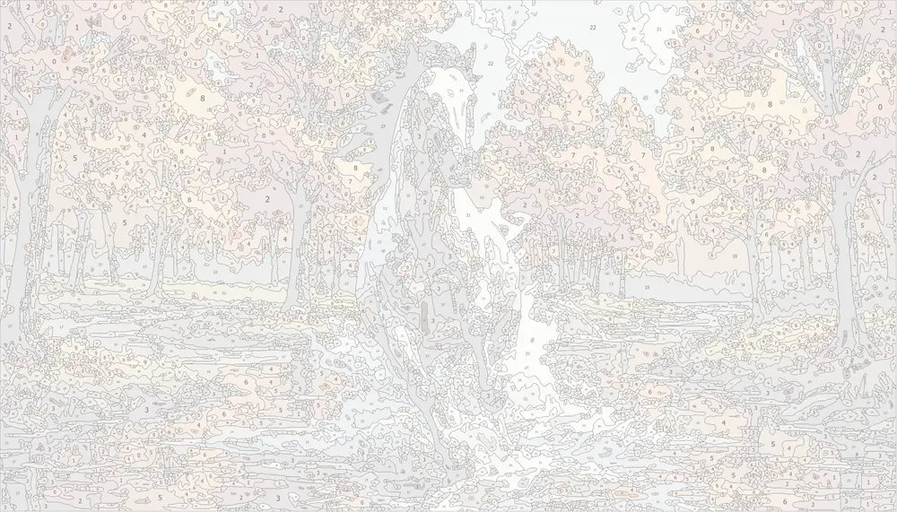 نمونه رنگ نشده از بوم رنگ آمیزی شماره دار کیت و رنگ