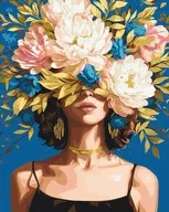 رنگ آمیزی با اعداد دوشیزه گل ها روی بوم