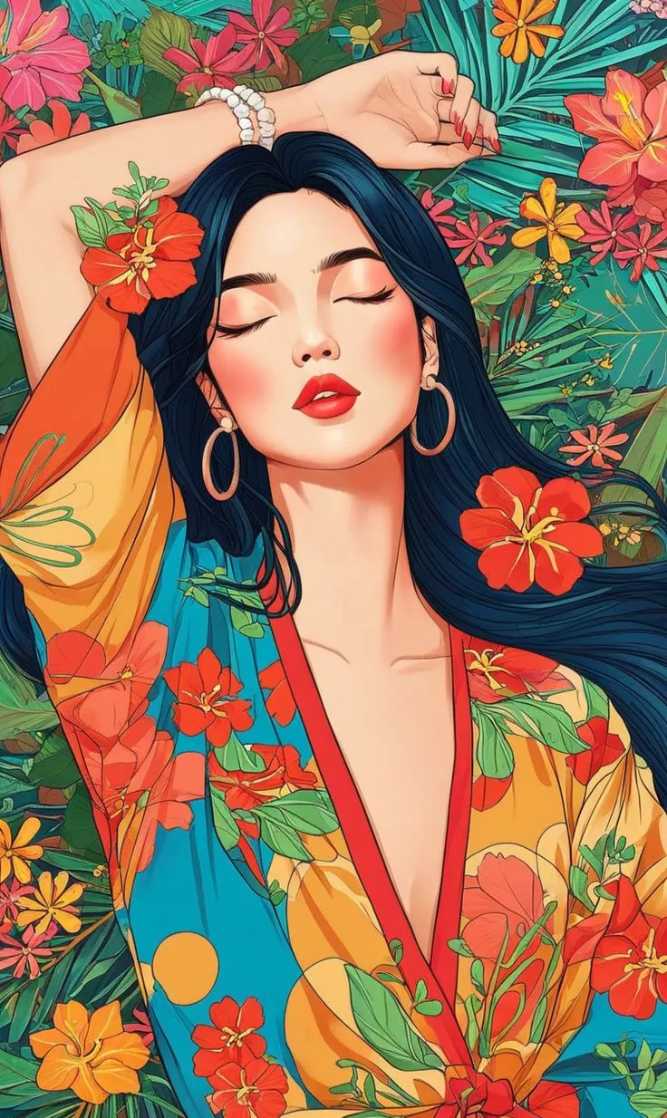 دخترک خوابیده در گل