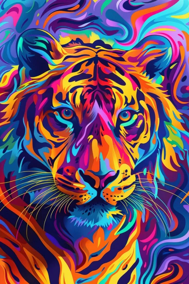 کیت نقاشی ببر زیبا و پرقدرت