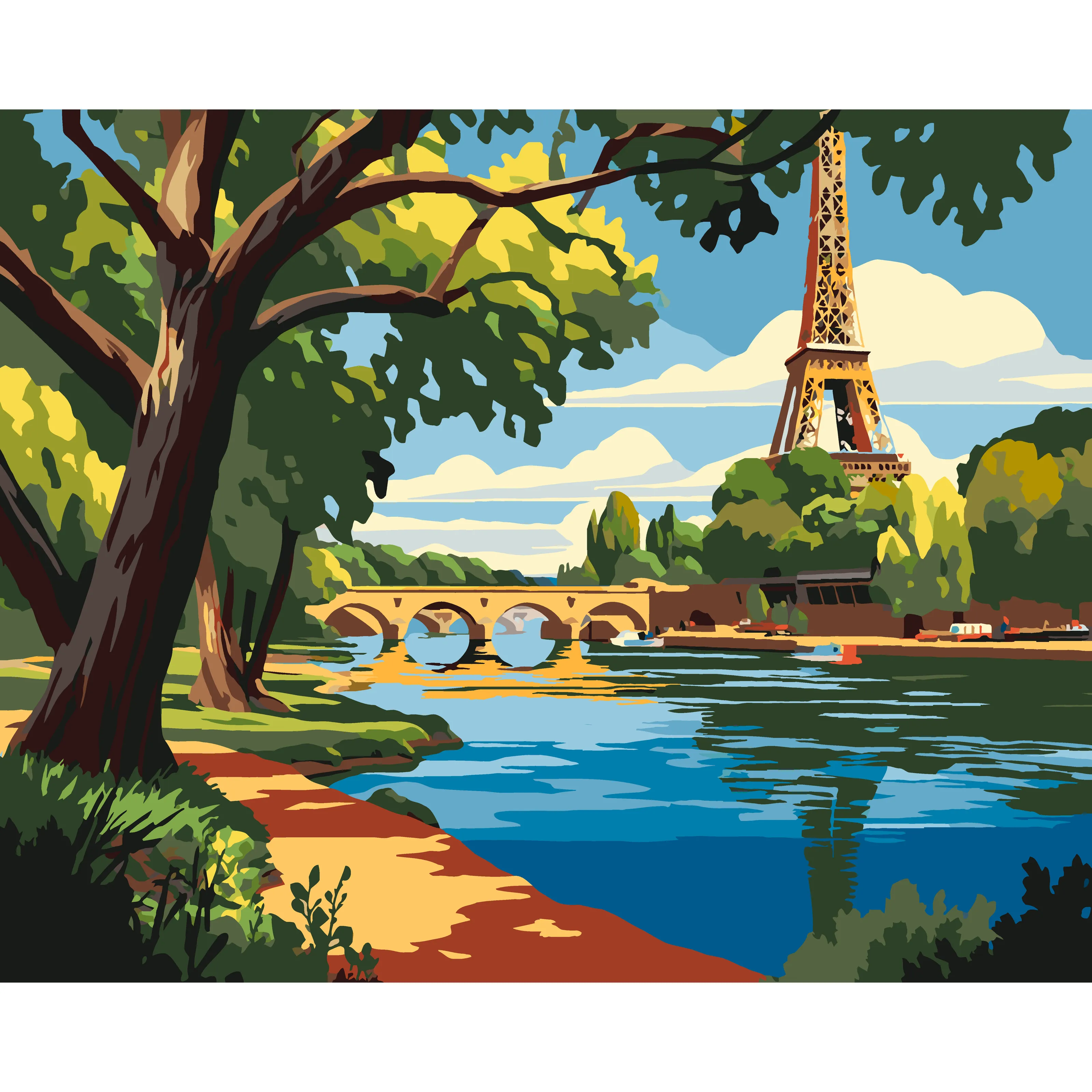 کیت نقاشی برج ایفل روز بهاری