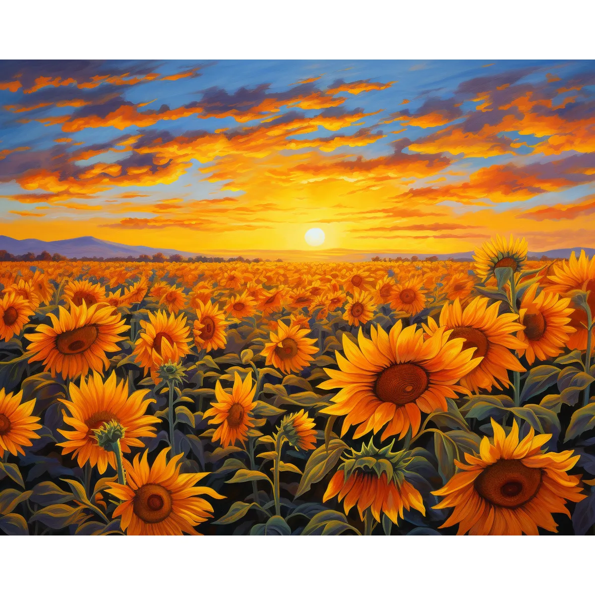 کیت نقاشی طلوع گل‌های آفتاب