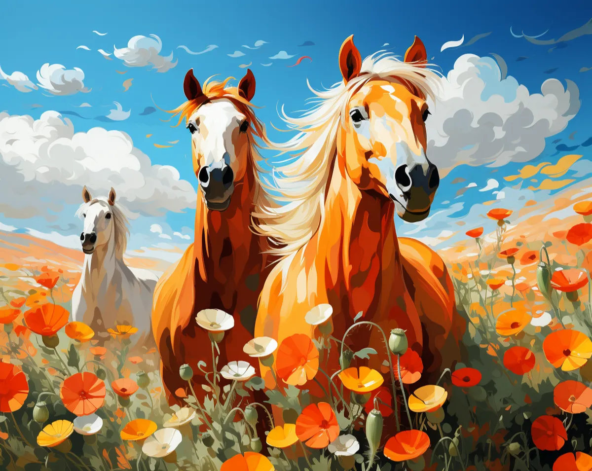 کیت نقاشی تاخت در دشت شقایق