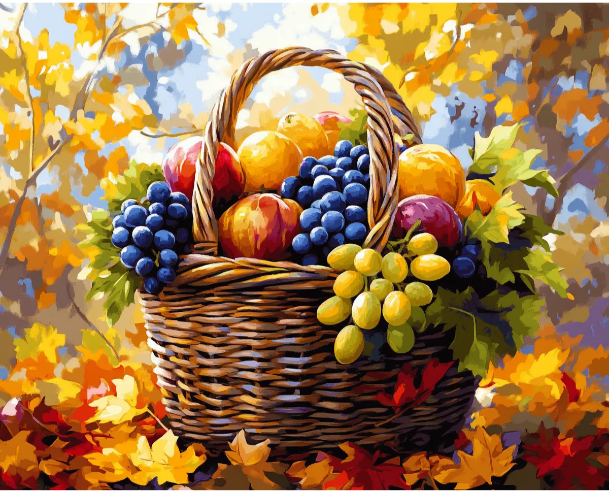 کیت نقاشی سبد میوه های پاییزی