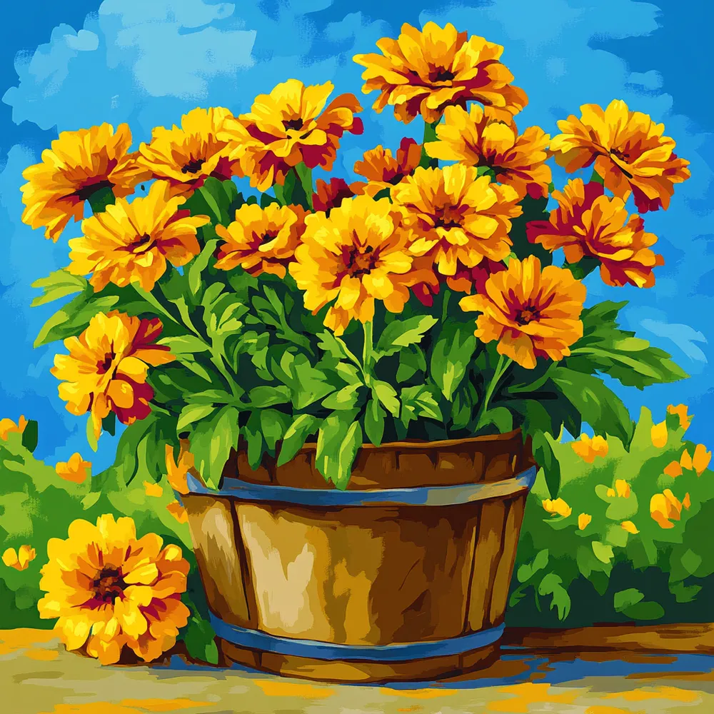 کیت نقاشی گل زرد قناری