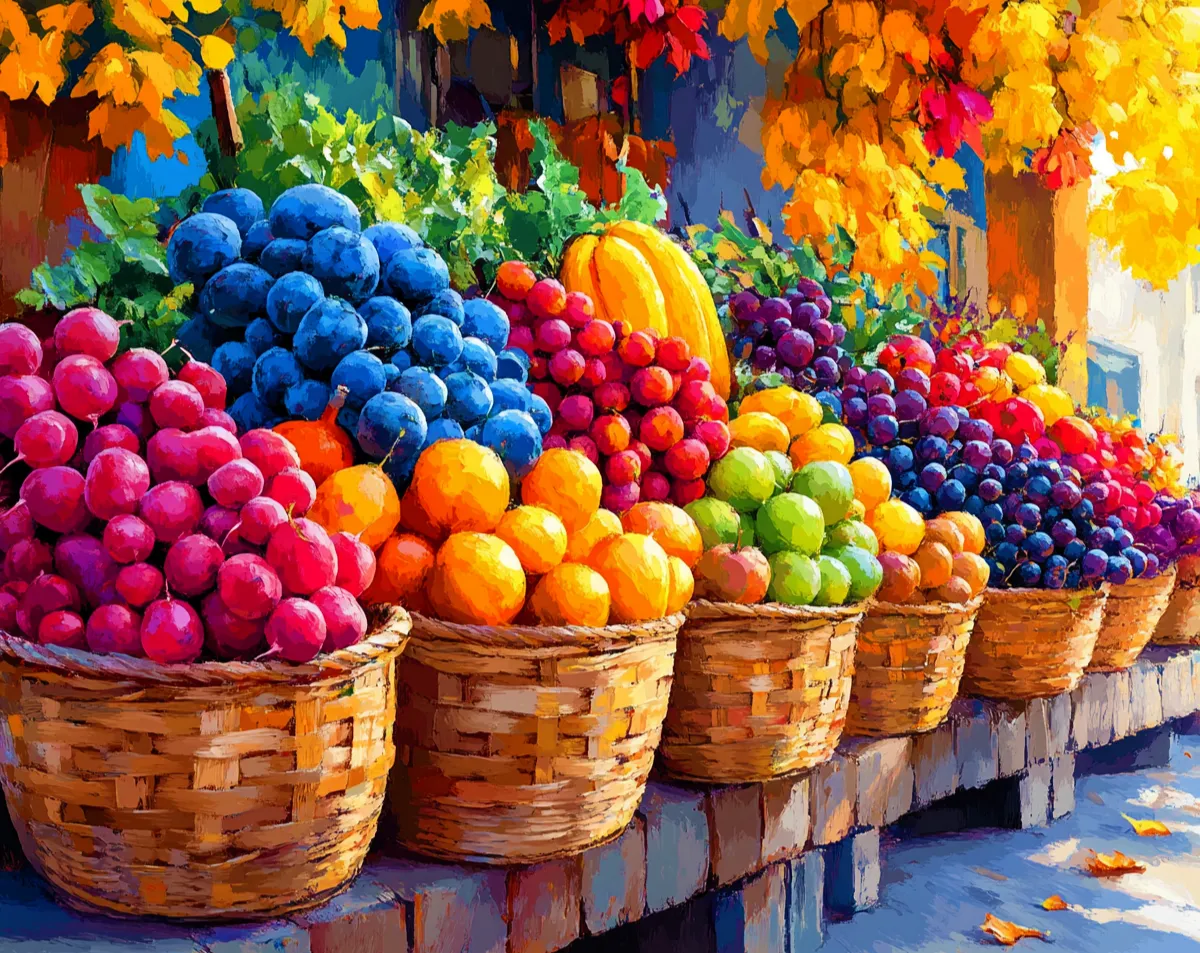 کیت نقاشی بازار میوه های رنگی