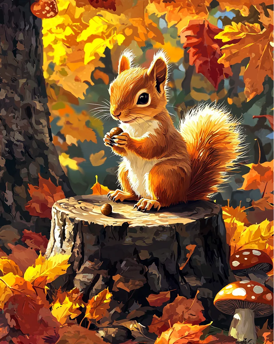 کیت نقاشی پاییز و فندق کوچک