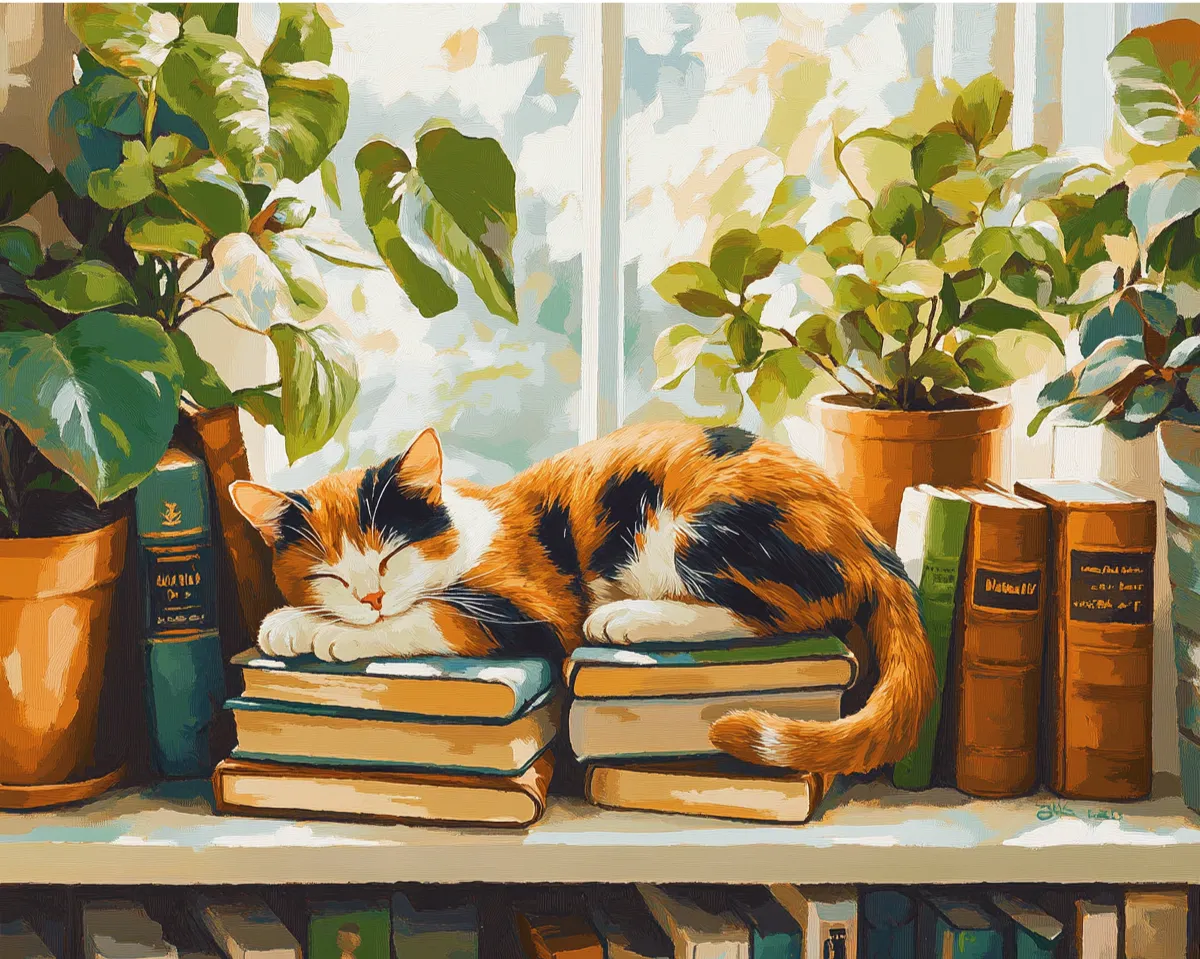 کیت نقاشی گربه کتابخوان