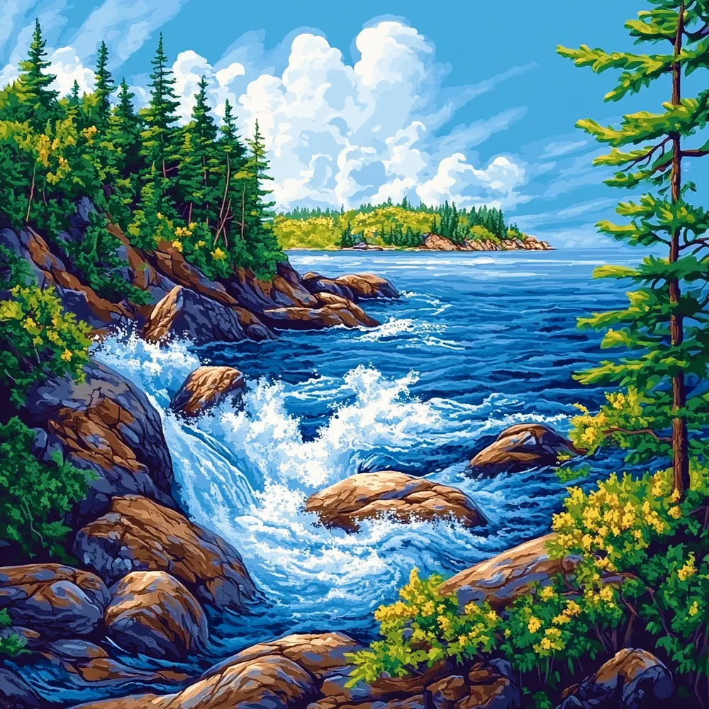 کیت نقاشی صخره و موج