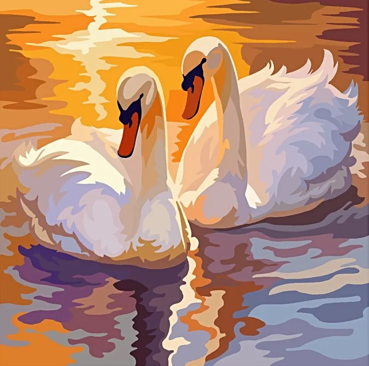 کیت نقاشی دو قو