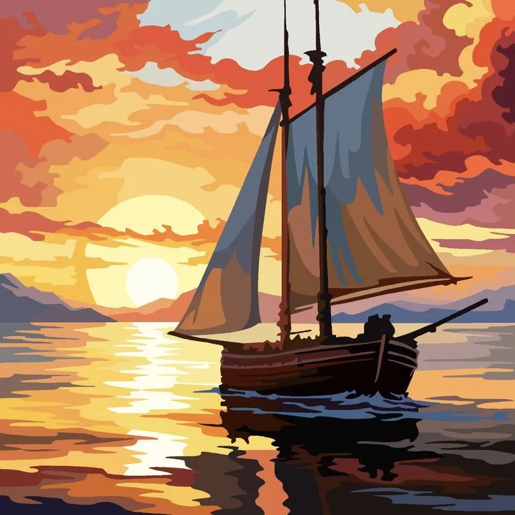 کیت نقاشی افراشته در غروب