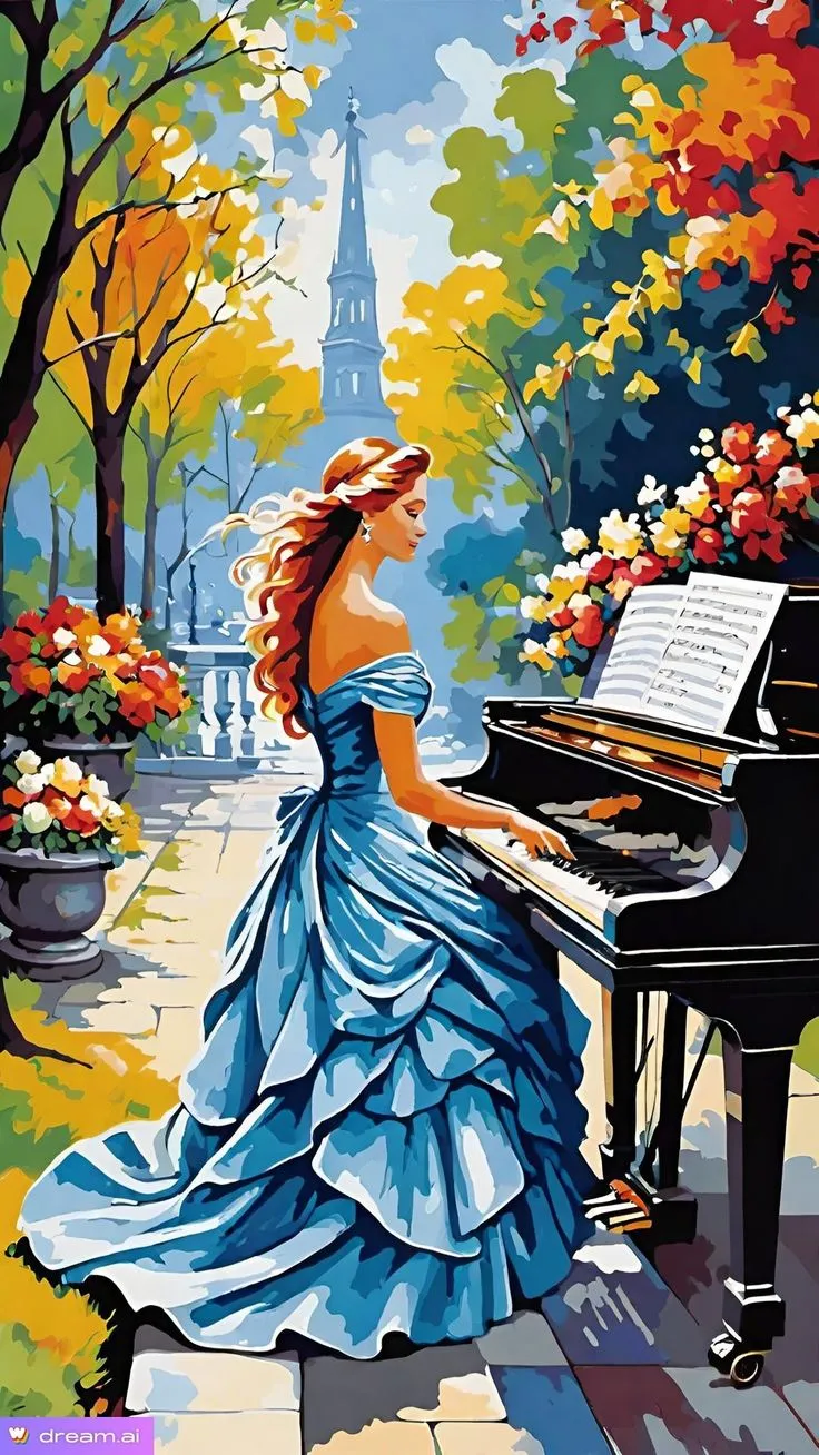 کیت نقاشی دختر پیانیست