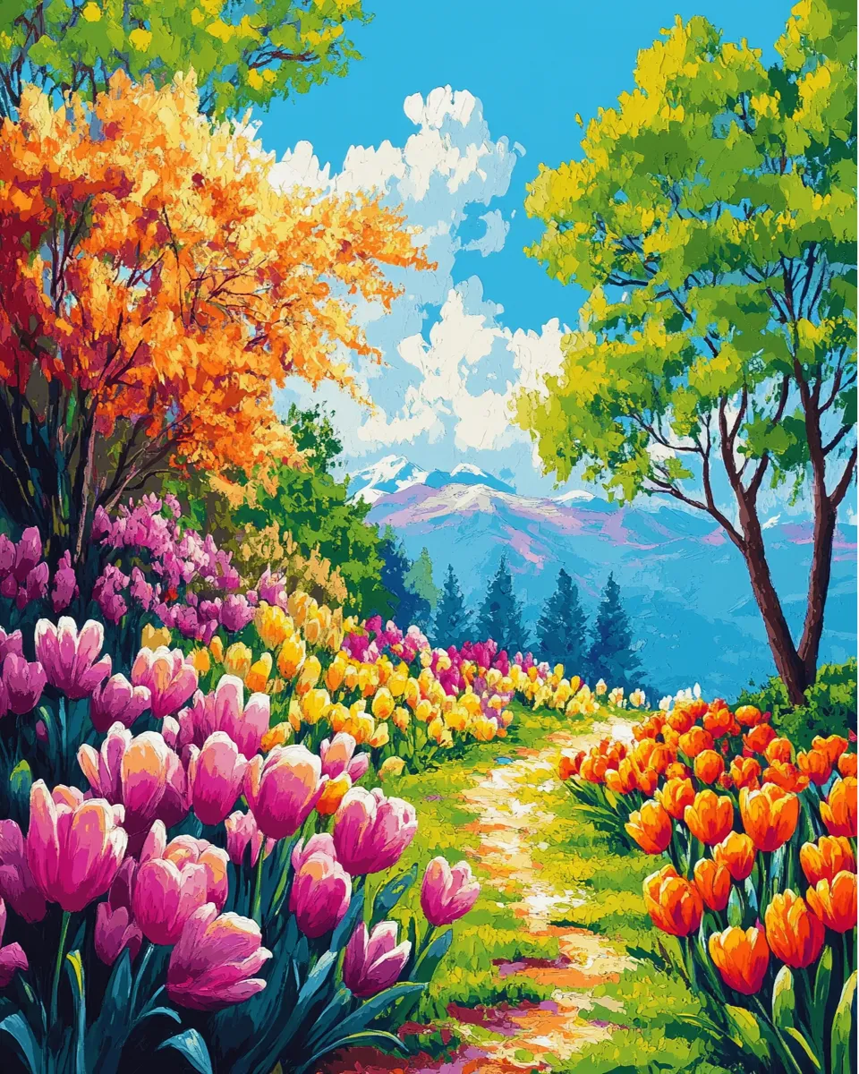 کیت نقاشی از میان لاله ها