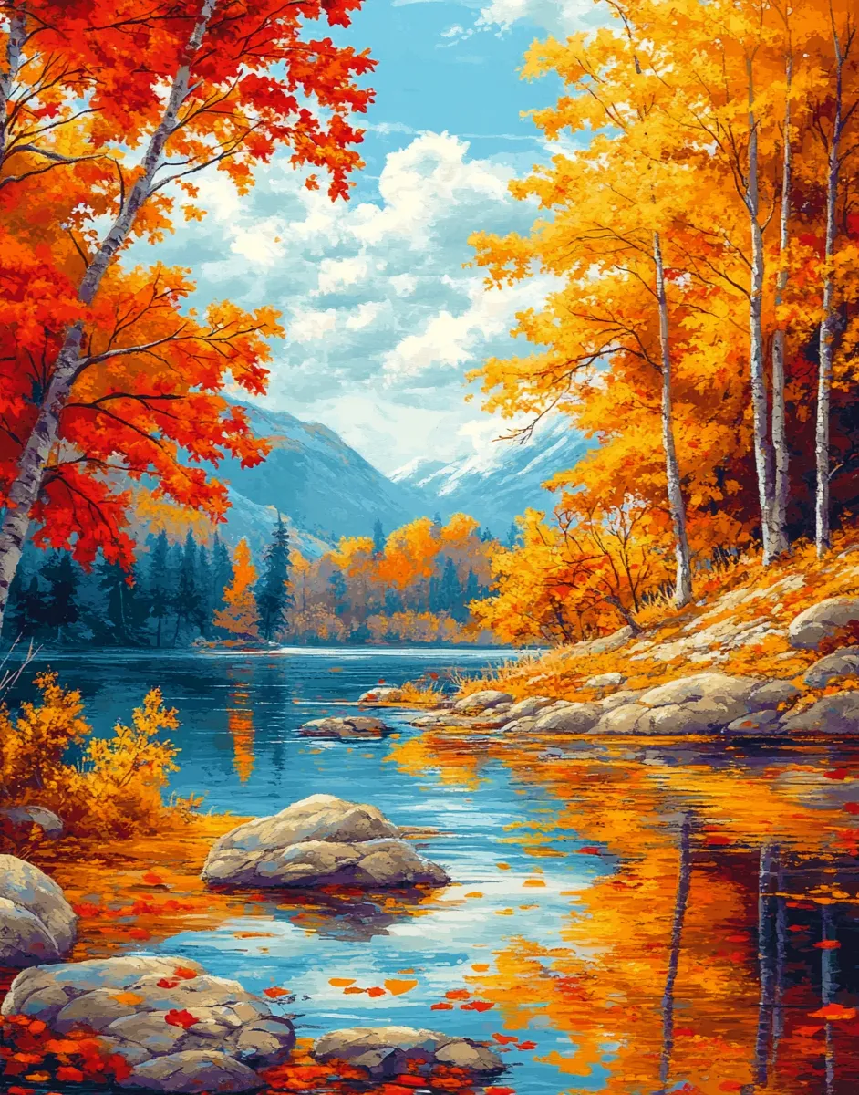 کیت نقاشی دریاچه طلایی