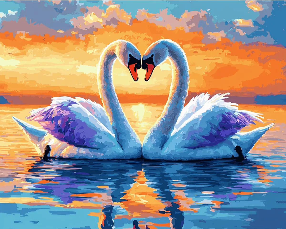 کیت نقاشی غروب قلب سپید