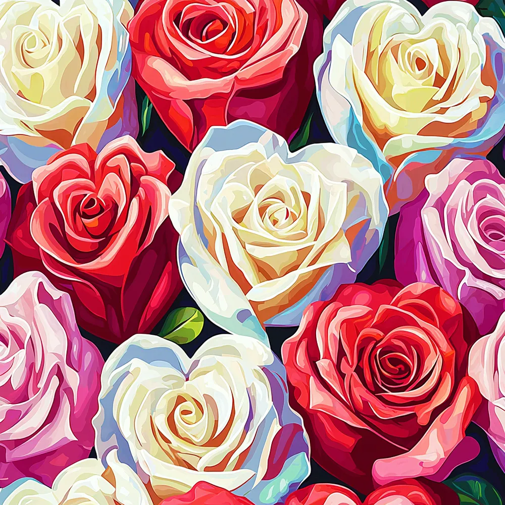 کیت نقاشی رز های رنگی