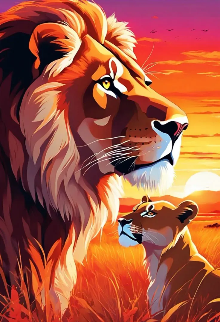 کیت نقاشی غروب شیر دل