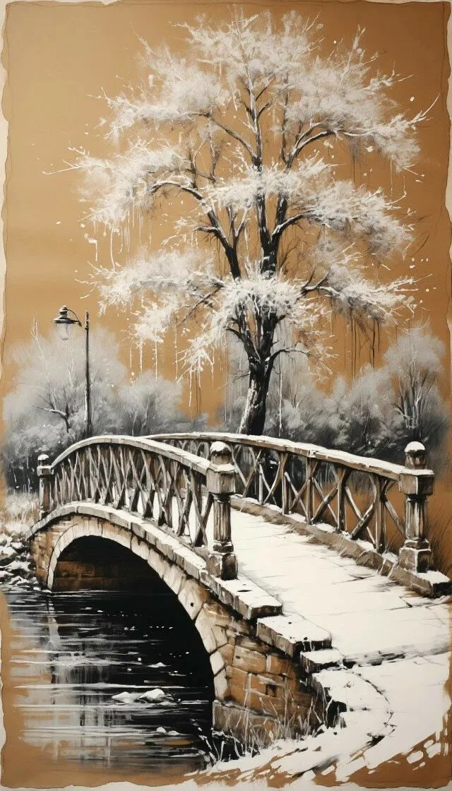 کیت نقاشی زمستان پل سنگی