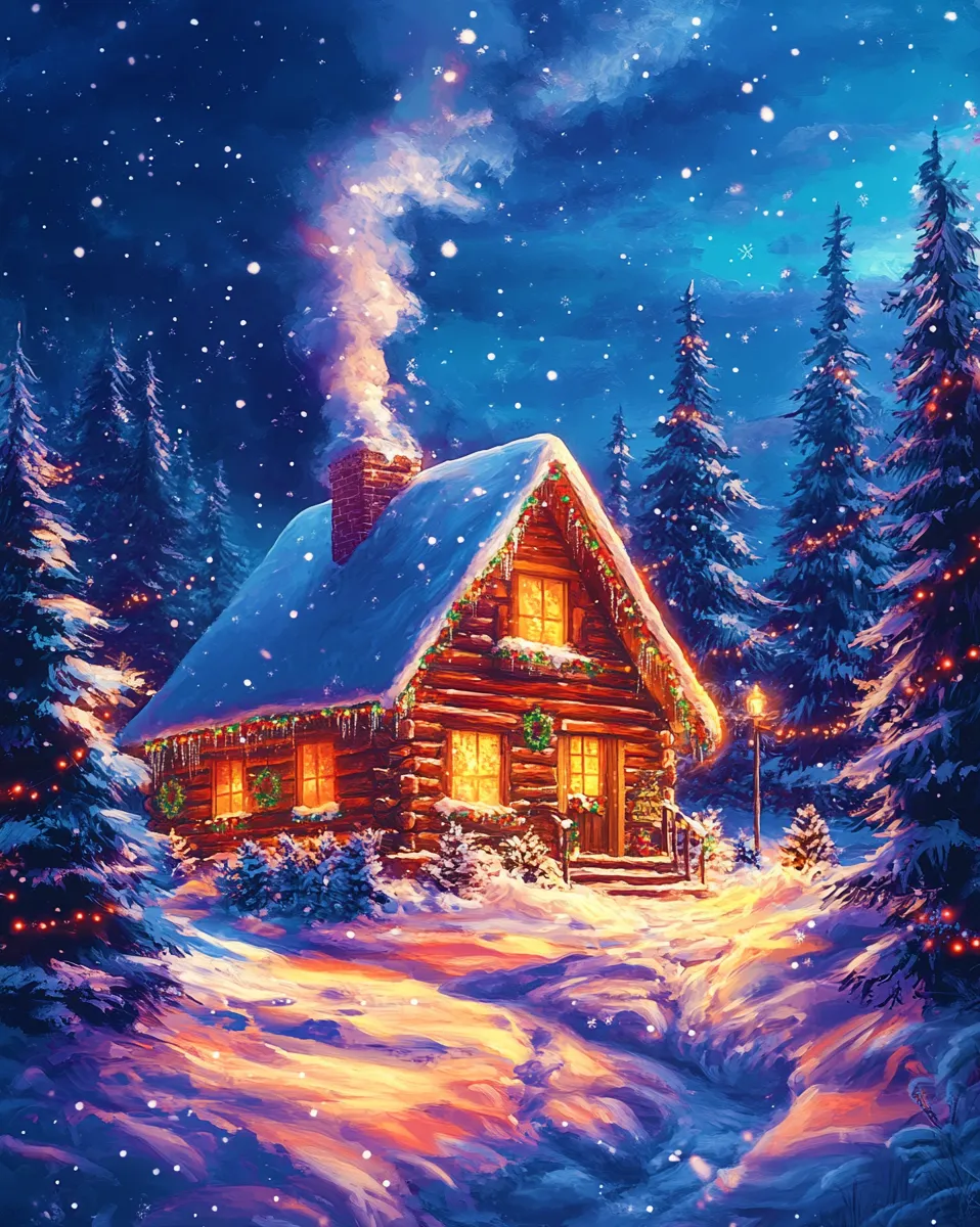 کیت نقاشی کلبه گرم کریسمس