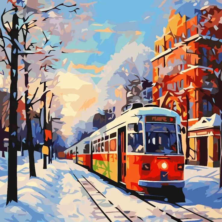 کیت نقاشی تراموای خیابان یخ زده