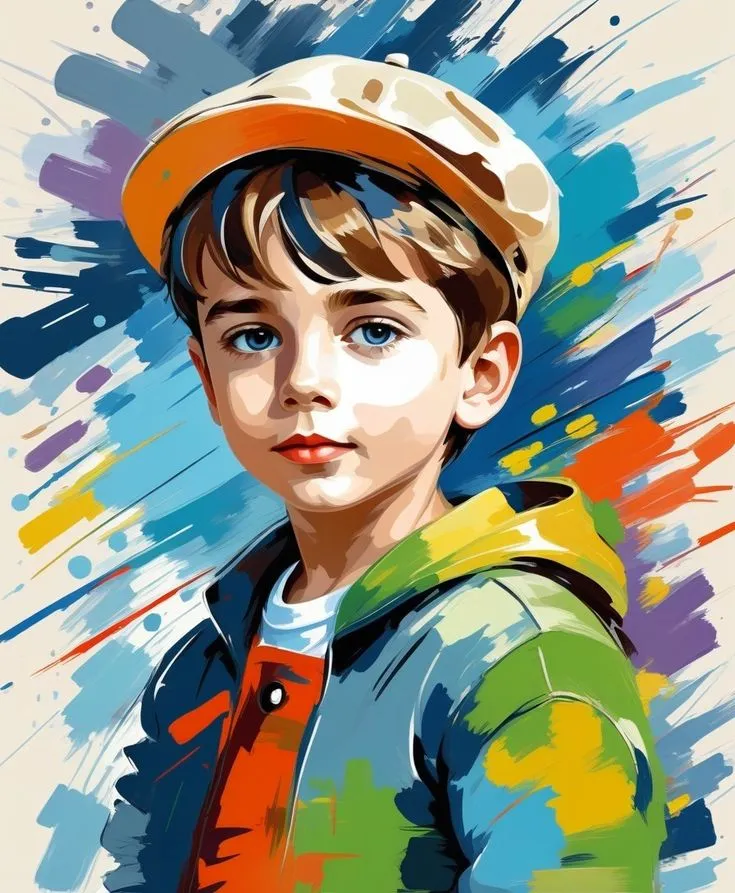 کیت نقاشی پسر رنگارنگ