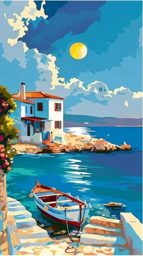 کیت نقاشی مهتاب ساحل