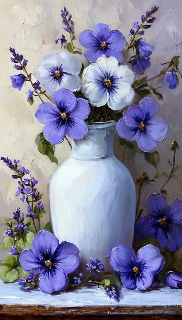 کیت نقاشی گلدان بنفشه