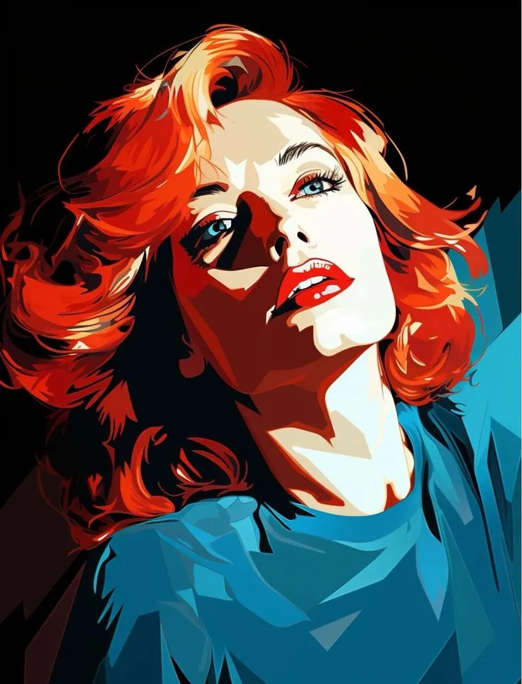 کیت نقاشی بانوی مو قرمز