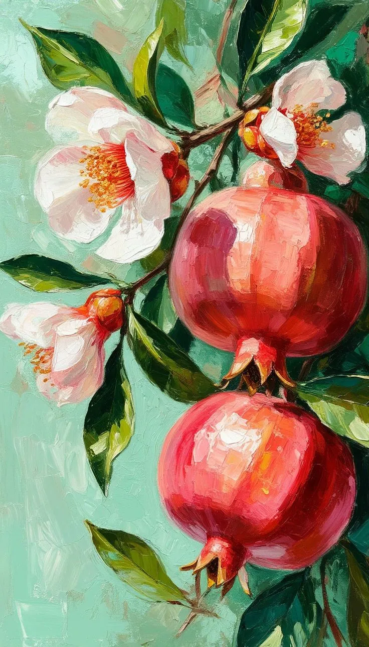 کیت نقاشی انار و شکوفه ی سفید