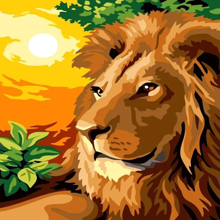 کیت نقاشی شیر غروب