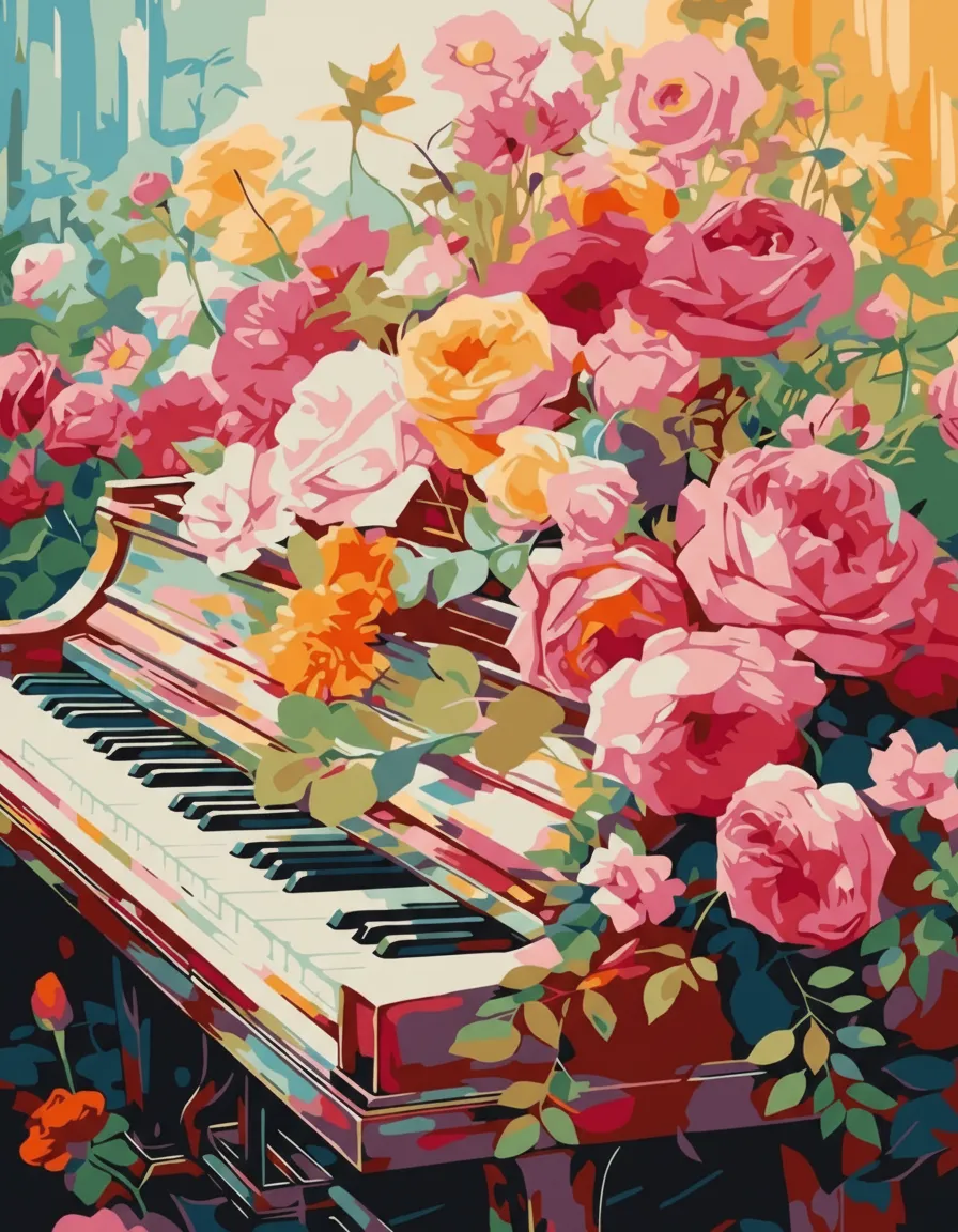 جدید ترین کیت رنگ آمیزی با اعداد درباره پیانو در گلستان