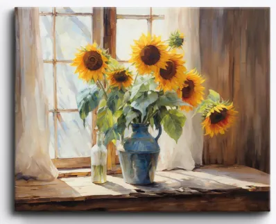 کیت نقاشی گلدان گل آفتاب گردان